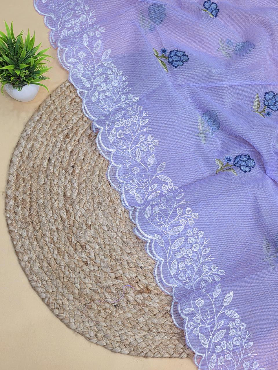 Pastel Charm Embroidery Dress Material with Bottom