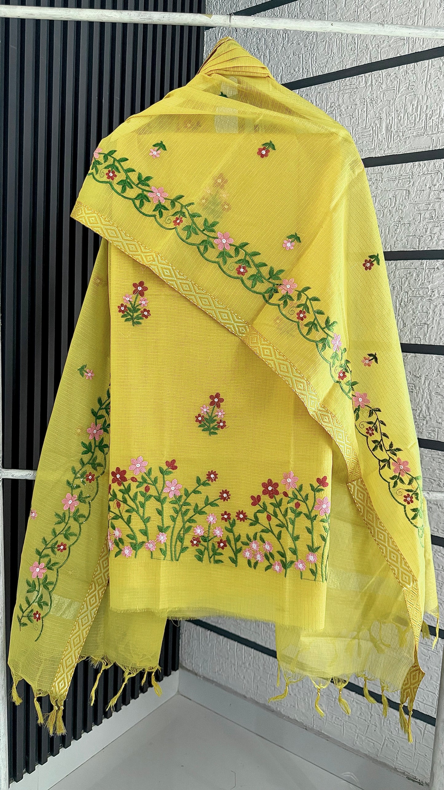 Sunflower Bloom Embroidery Dress Material