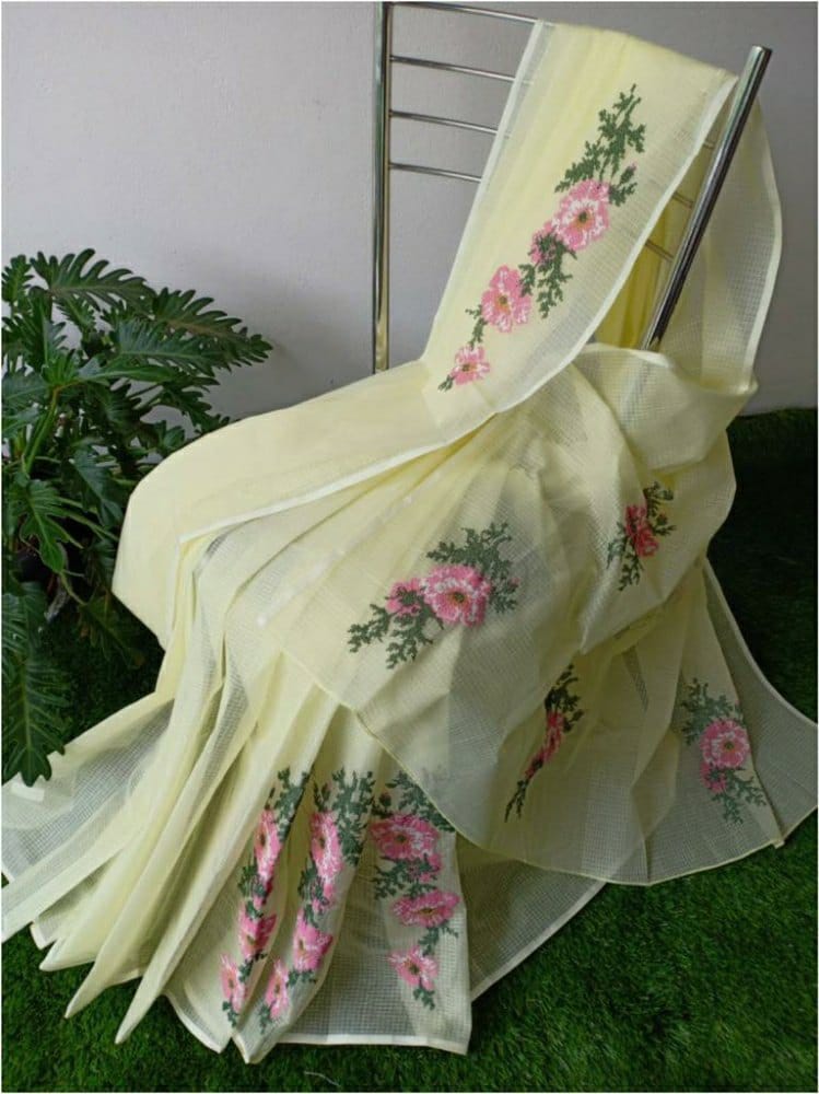 Floral Grace Kota Doria Saree