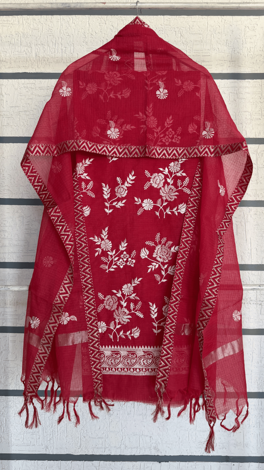 Blush Bloom Embroidery Dress Material
