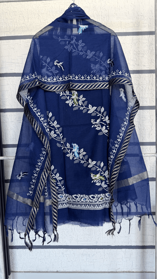 Blush Wing Embroidery Dress Material
