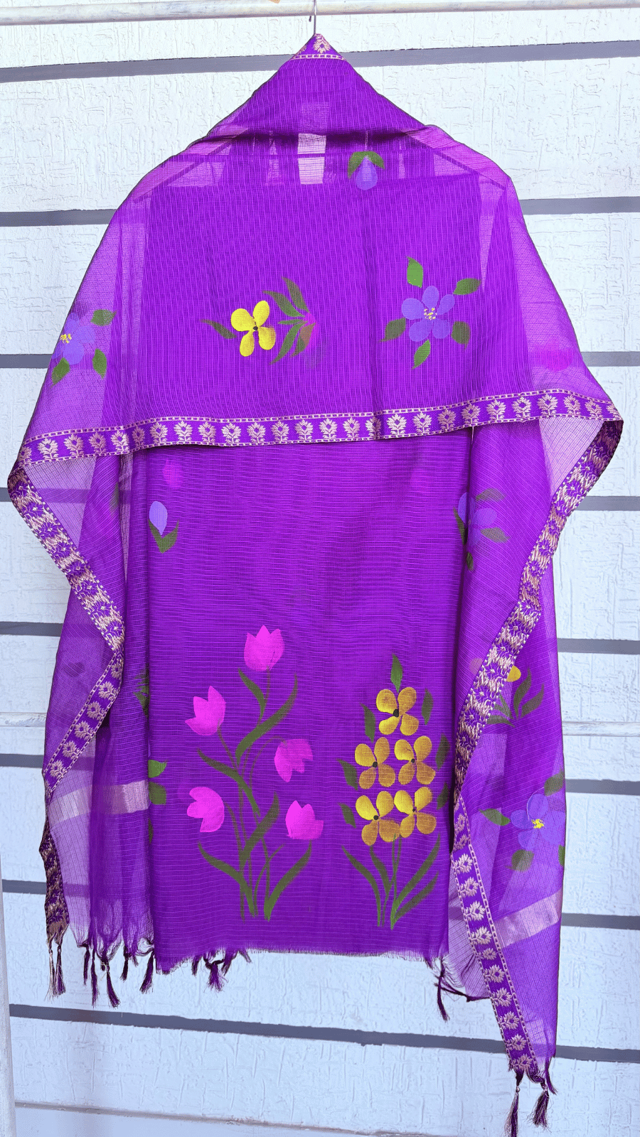 Sunlit Tulip Kota Doria Cotton Dress Material