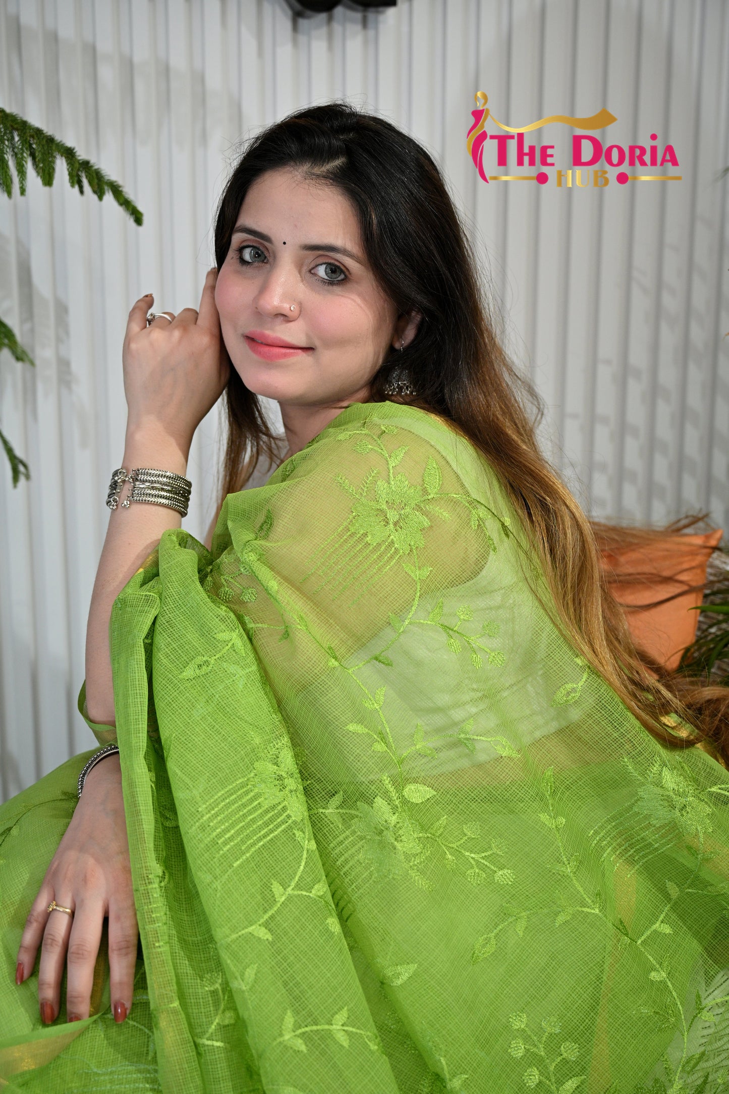 Block Print Kota Doria Saree