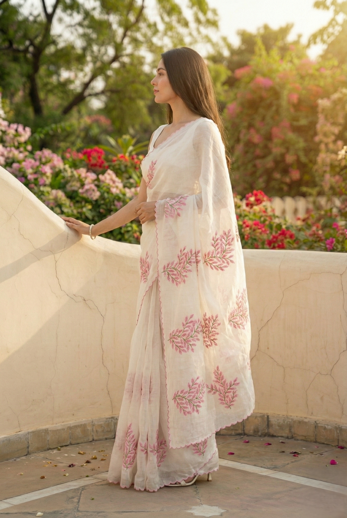 Beautiful Off white Kota doria Saree