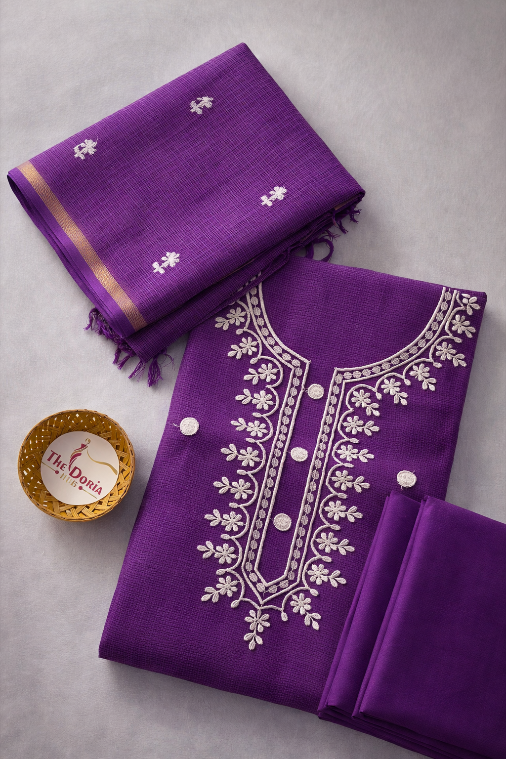 Lavender Haze Embroidery Dress Material
