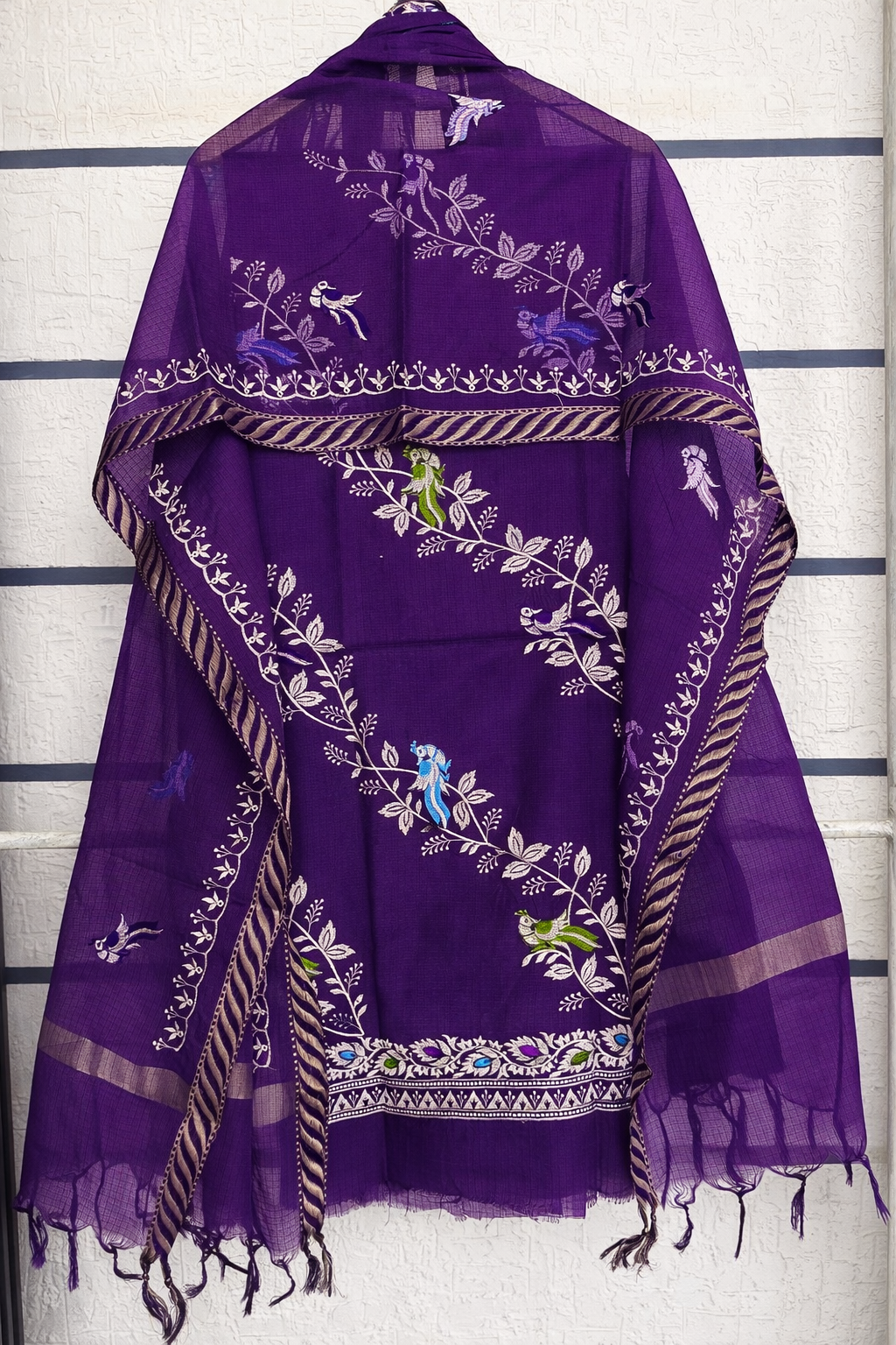 Aqua Flora Embroidery Dress Material