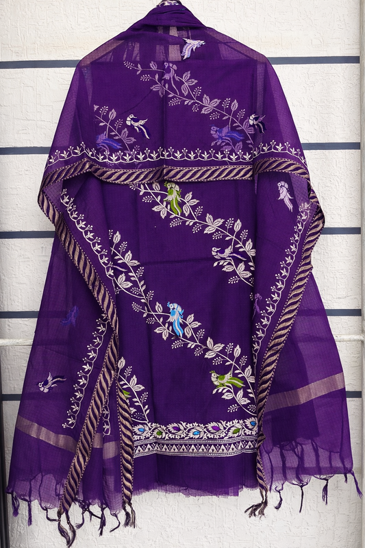 Aqua Flora Embroidery Dress Material