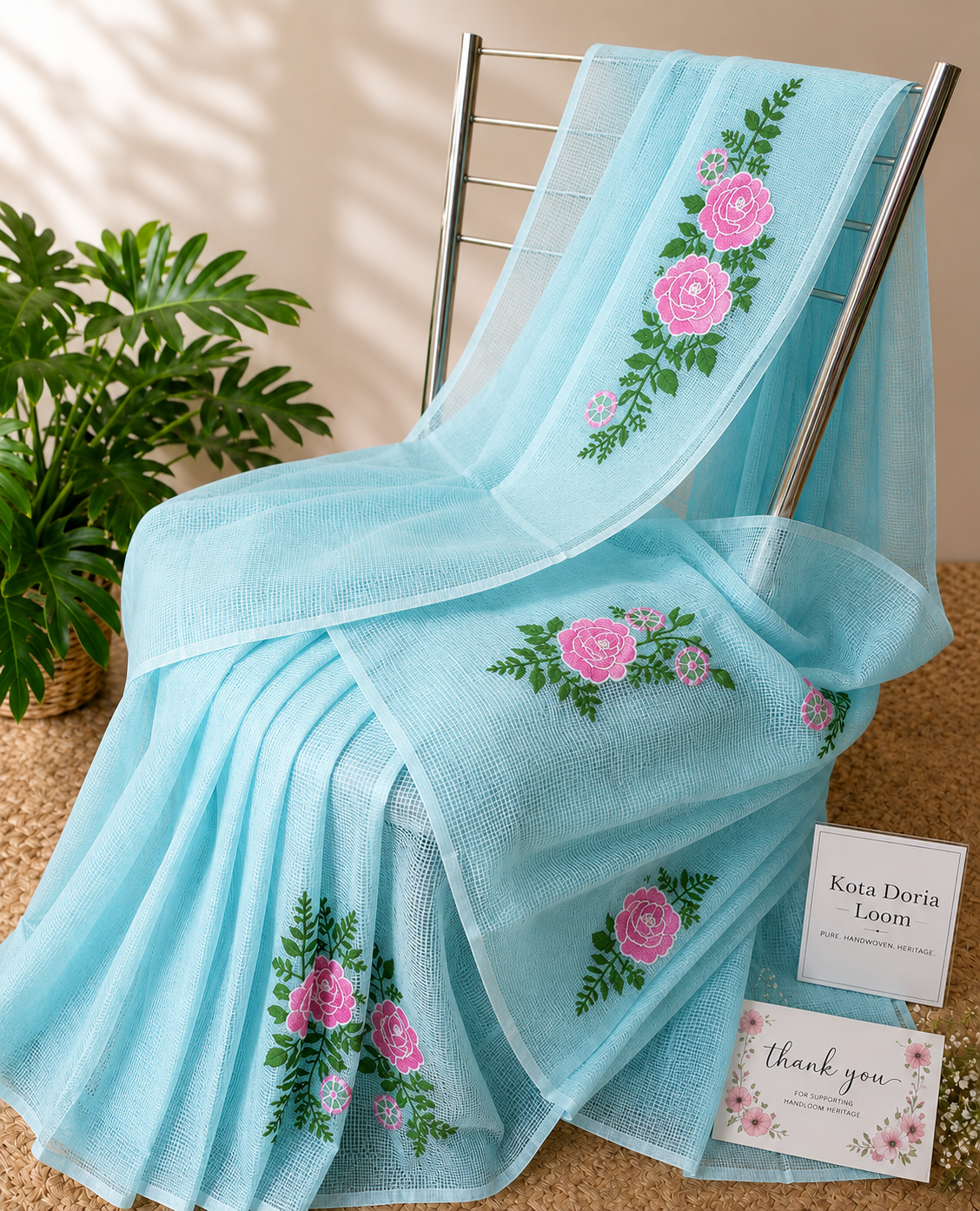 AQUA ROSE KOTA DORIA SAREE
