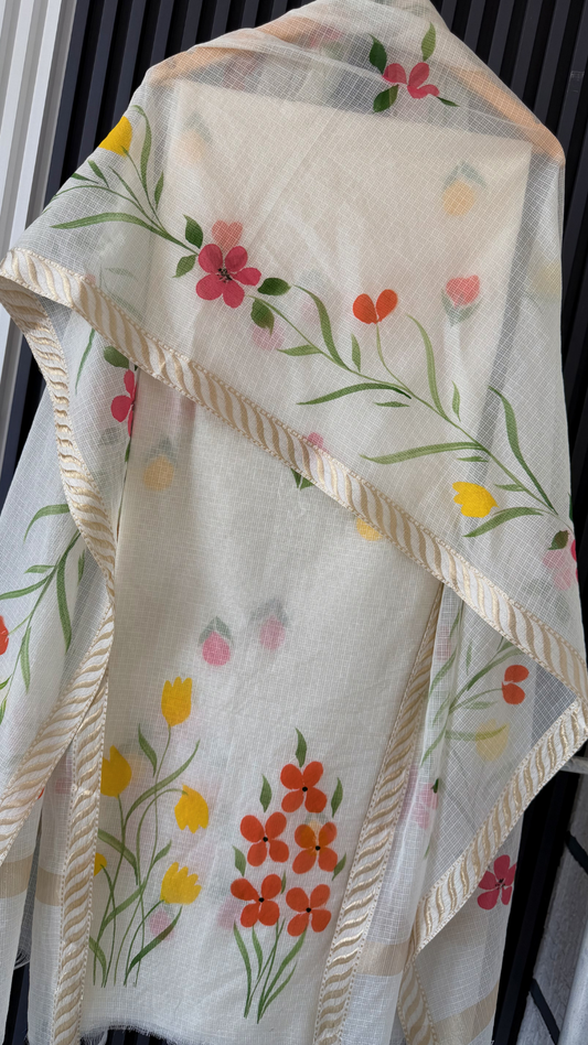 Aura Flora Kota Doria Cotton Dress Material