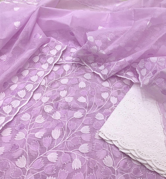 Lavender Gulzari Dress Material with Bottom